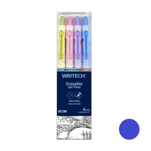 Esferográfica Apagável Writech Cute Gel Pen Azul - 4 Unidades