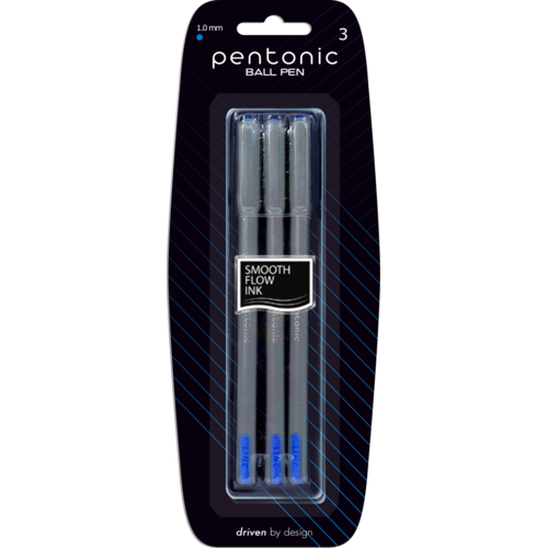 Esferográfica Pentonic Ball Pen Azul (Pack de 3)