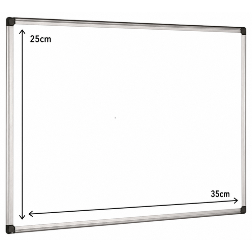 Quadro Branco Magnético em Cerâmica com Moldura Alumínio Maya 25x35cm