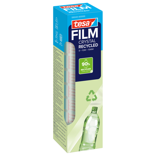 Fita Adesiva Tesa Film Cristal Recycled 19mm x 10mt (Caixa de 8)