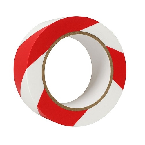 Fita Adesiva para Pavimento JL 50mm x 33mt Vermelho e Branco