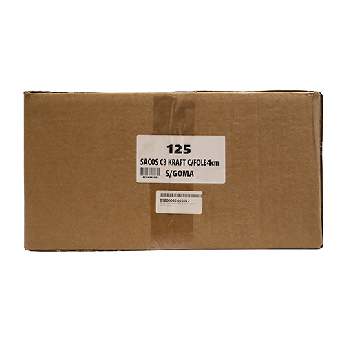 SACO C/3 324X458 C/FOLE 40MM KRAFT 100GR S/GOMA