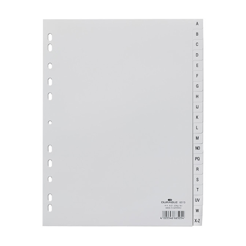 SEPARADOR A-Z A4 PP DURABLE 6513 CINZA