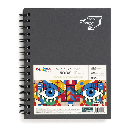 Bloco A5 Carioca Plus Sketchbook Liso Preto