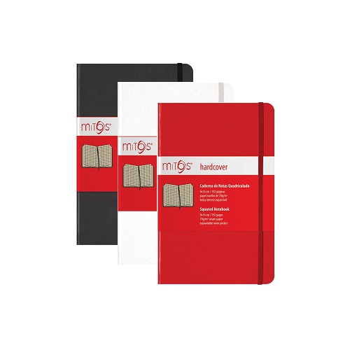 Bloco de Notas Mitos Hardcover 90x140mm Quadriculado Cores Sortidas