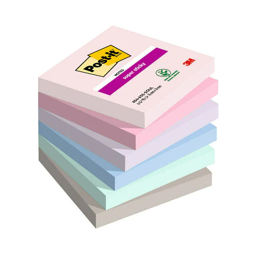 PACK 6 BLOCOS NOTAS ADERENTES POST-IT 76X76MM SOULFUL 654-6SS-SOUL