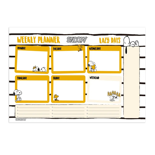Planning Semanal Erik Snoopy Lazy Days A4