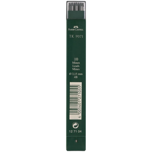 Tubo de 10 Minas Faber Castell 3.15mm 4B