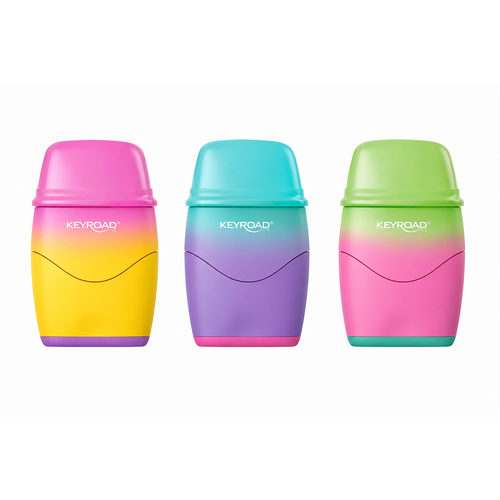 Afia de 2 Bocas com Borracha Keyroad Fashion Pastel com Depósito