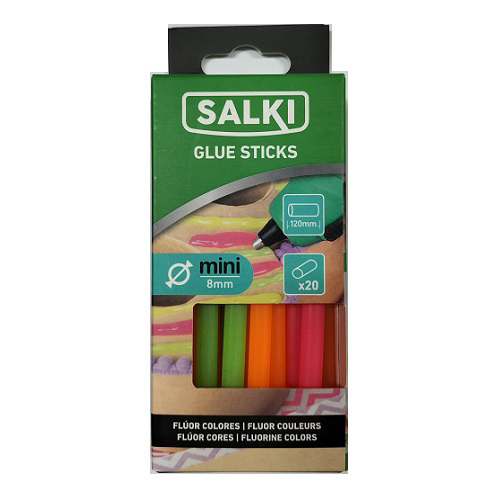 Barra de Cola Termofusível Salki Mini Fluor 7mm (Caixa de 20)