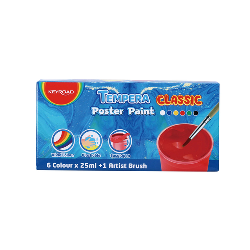 Caixa 6 Guaches Keyroad Poster Paint 25ML