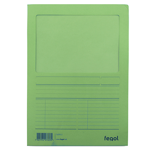 Dossier Protocolo A4 140gr Fegol com Janela Verde