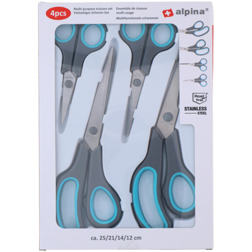 Tesoura Multiusos Alpina 12-25cm (Pack de 4)