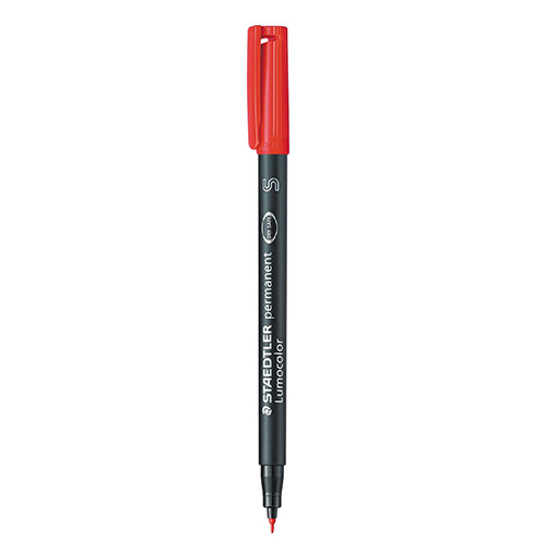 Marcador Acetato Staedtler Lumocolor Ponta Super-Fina Vermelho