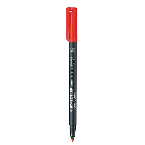 Marcador Acetato Staedtler Lumocolor Ponta Média Vermelho
