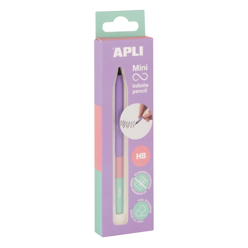 Lápis Infinito Mini Apli Tricolor Malva + Recarga