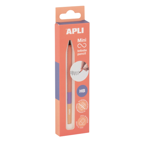 Lápis Infinito Mini Apli Tricolor Laranja + Recarga