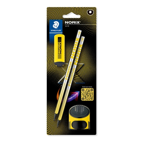Set Staedtler NORIX HB 181 - 2 Lápis + Borracha + Afia