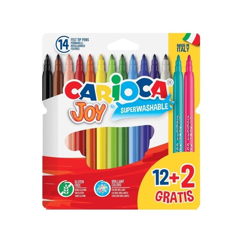 Marcador de Feltro Carioca Joy (Caixa de 12 + 2)