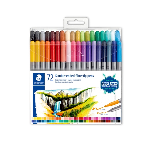Marcador de Feltro Staedtler 2 Pontas (Caixa de 72)