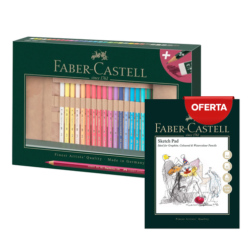 Rolo com 30 Lápis de Cor Faber-Castell Polychromos - 34 Peças