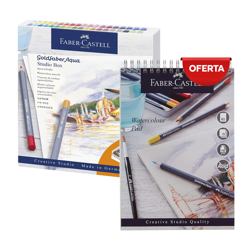 Lápis de Cor Aguarela Faber-Castell Goldfaber Aqua Studio Box (Caixa de 38)