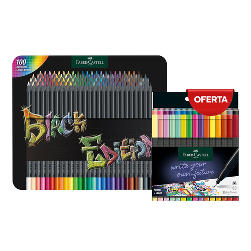 Lápis de Cor Faber-Castell Black Edition (Caixa Metálica de 100)