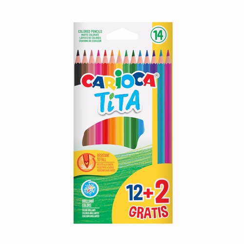 Lápis de Cor Carioca Tita (Caixa de 12+2)