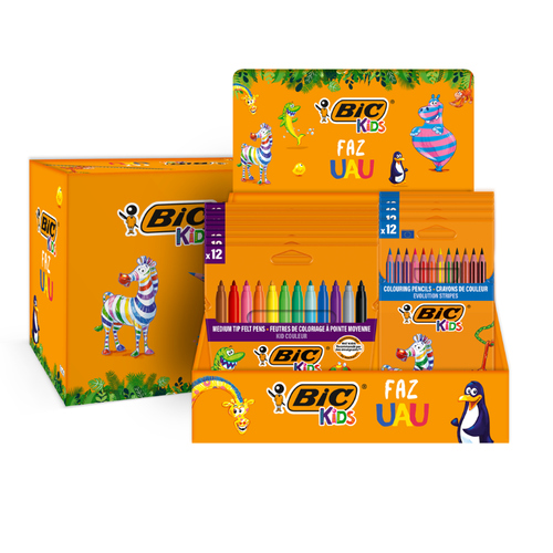 EXPOSITOR BIC KIDS COLORIR COM OFERTA 3 MY MESSAGE KIT