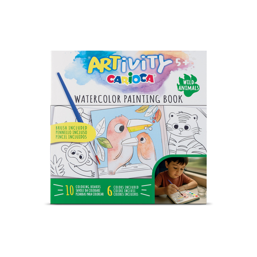 Kit de atividades para colorir Carioca Artivity Aguarelas Animais