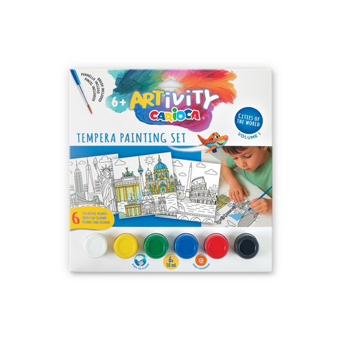 Kit de atividades para colorir Carioca Artivity Tinta Tempera Vol.1