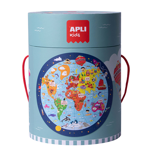 Puzzle Circular com 48 Peças Apli Kids Mapa Mundo