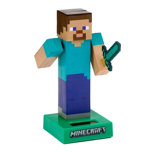 Boneco Solar Puckator Minecraft Steve