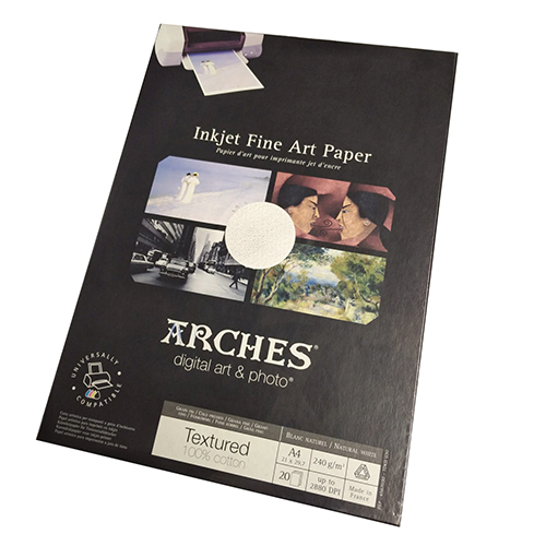 PAPEL TEXTURADO CANSON ARCHES A4 240GR INKJET 204567030 PACK 20 FOLHAS