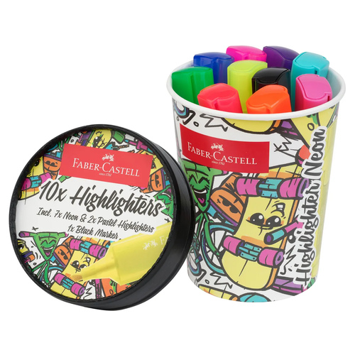 Sublinhador Faber-Castell Textliner 46 - Copo 10 Unidades
