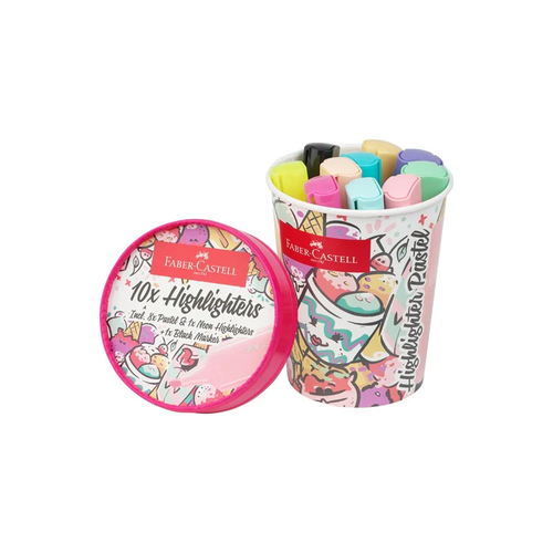 Sublinhador Faber-Castell Textliner 46 Pastel - Copo 10 Unidades