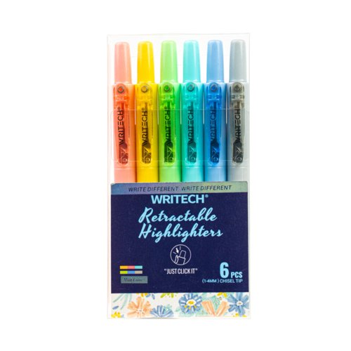 MARCADOR FLUORESCENTE WRITECH W-805S RETRÁTIL MILD - 6 UNIDADES