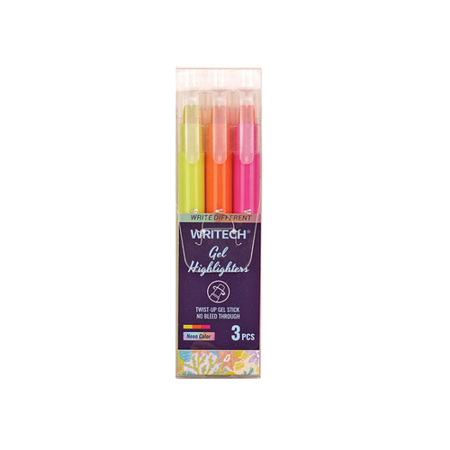 Sublinhador em Gel Writech W-816 Twist Sortido (Pack de 3)
