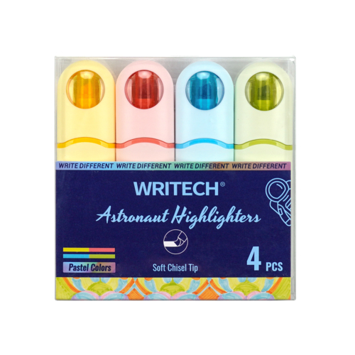 Sublinhador Writech W-8154 Astronaut Cores Pastel (Pack de 4)