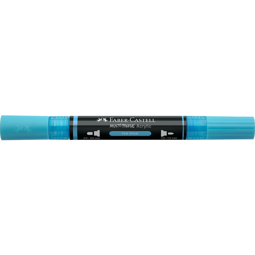 Marcador de Ponta Dupla Acrílico Faber-Castell Azul Gelo