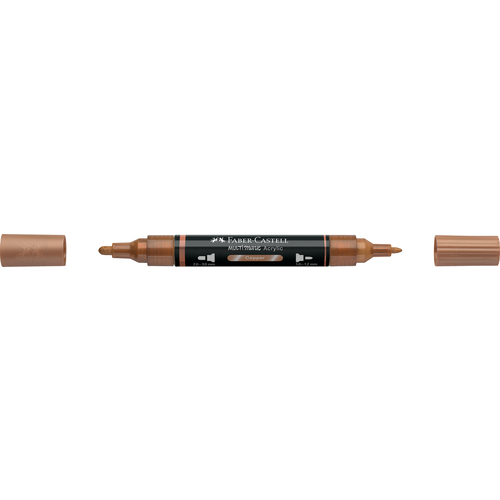 Marcador de Ponta Dupla Acrílico Faber-Castell Cobre