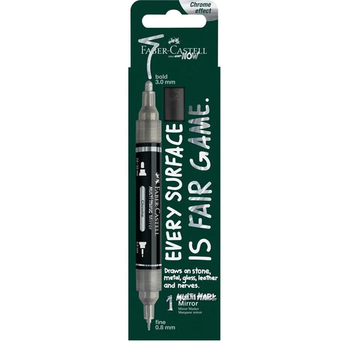 Marcador de Ponta Dupla Acrílico Faber-Castell Efeito Espelho (Pack de 1)