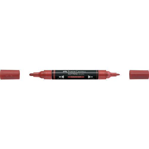 Marcador de Ponta Dupla Acrílico Faber-Castell Castanho Outono