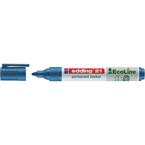 MARCADOR PERMANENTE EDDING 21 ECOLINE PONTA REDONDA AZUL