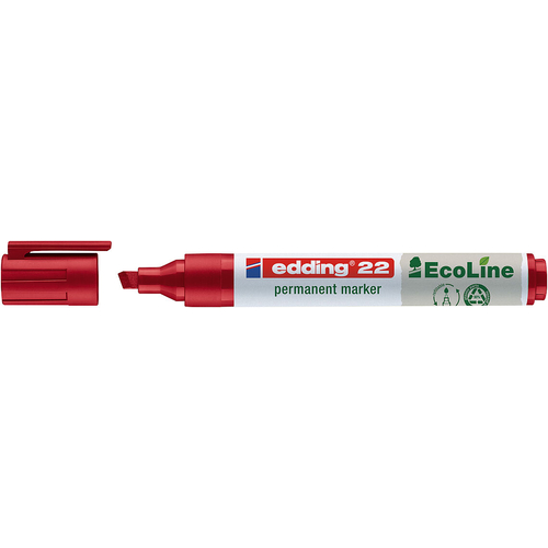 MARCADOR PERMANENTE EDDING 22 ECOLINE PONTA BISELADA VERMELHO