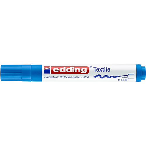 Marcador para Tecido Edding 4500 Ponta Redonda Azul Claro