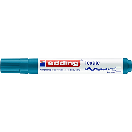 Marcador para Tecido Edding 4500 Ponta Redonda Azul Oriental