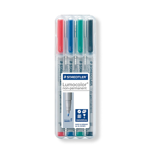 Marcador Staedtler Lumocolor Não Permanente Ponta Fina 316WP4 (Blister 4 Cores)