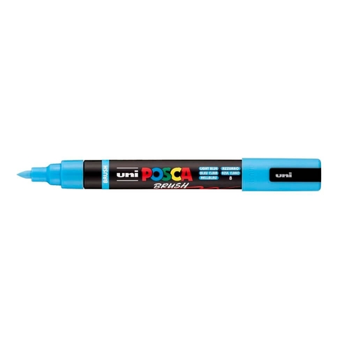 Marcador Posca PC-5BR Brush Azul Claro (8)