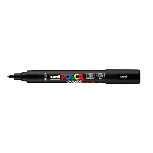 Marcador Posca PC-5BR Brush Preto (24)